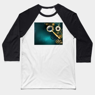 Magnifier in Steampunk Style Baseball T-Shirt